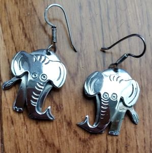 925 Sterling Silver Elephant Earrings